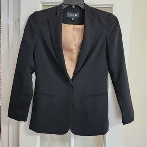 Forever 21 Black Tailored Blazer Single Button Lined Womens Small